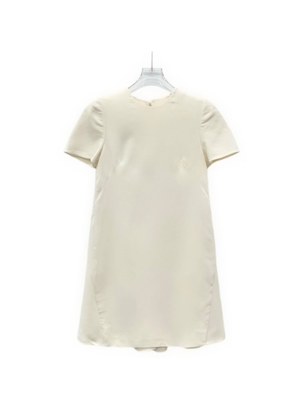 Valentino Beige Crew Neck Bow Detail Short-Sleeve Dress